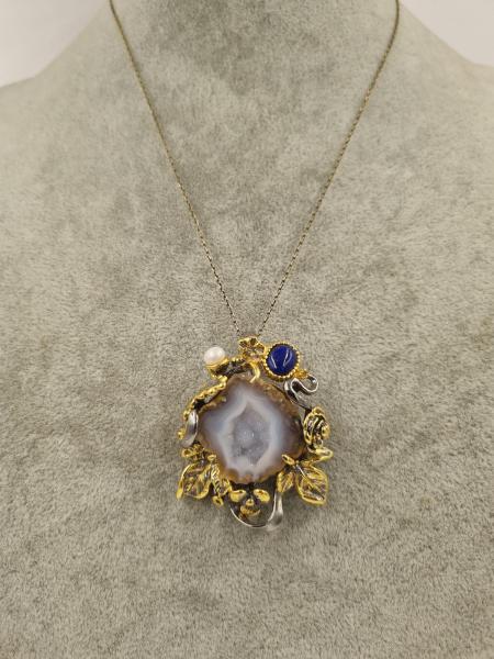 Melek Gözü Özel Seri Antik Gümüş Kuvars Safir İnci