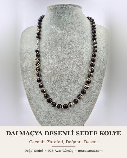 SEDEF DALMAÇYA GÜMÜŞ KOLYE — Gecenin Zarafeti, Doğanın Eşsiz Deseni