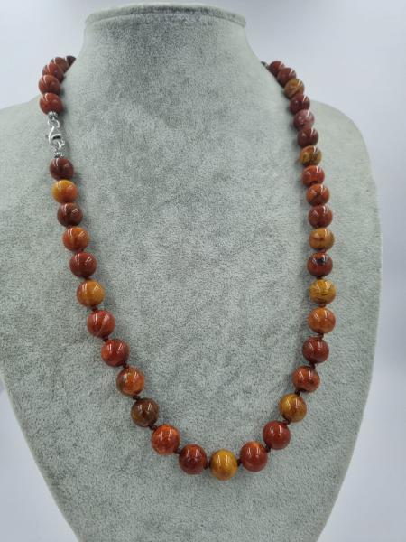 Fire Jasper KöK Çakra 50cm 10mm Gümüş