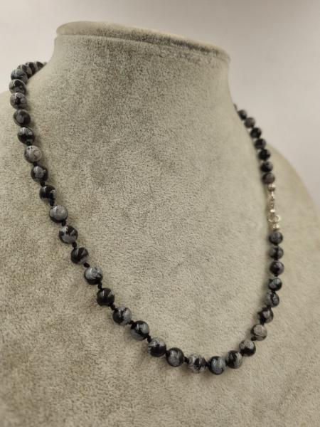 Karlı Obsidiyen 6mm/45cm