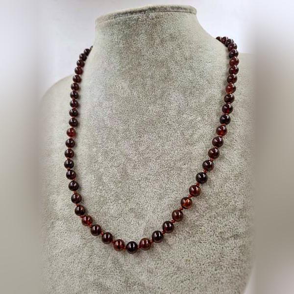 Garnet (Granat-Lal) Kolye 6mm/50cm