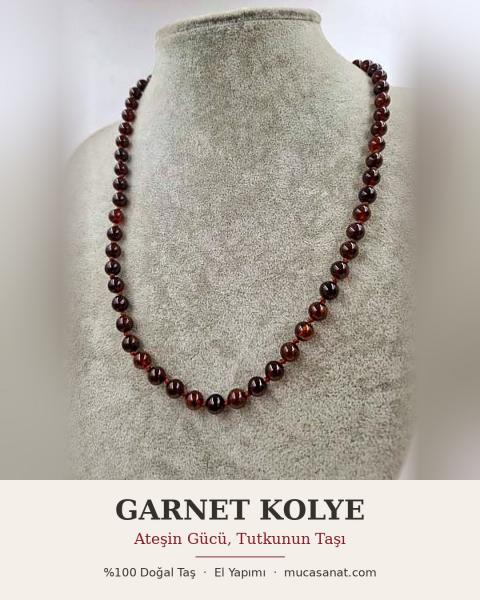 Garnet (Granat-Lal) Kolye 6mm/50cm