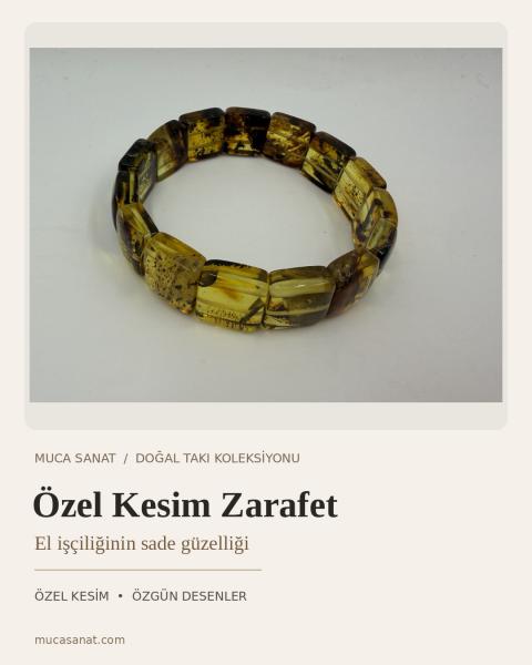 ÖZEL TASARIM FOSİLLİ BALTIK KEHRİBARI BİLEKLİK