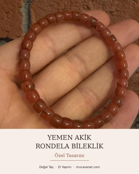 YEMEN AKİK RONDELA ÖZEL TASARIM BİLEKLİK