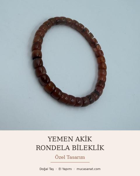 YEMEN AKİK RONDELA ÖZEL TASARIM BİLEKLİK