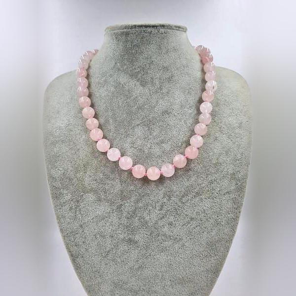Madagaskar Pembe Kuvars 10mm Kolye