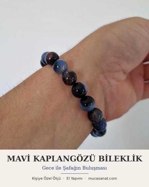 Mavi Akik 10mm Doğaltaş Bileklik
