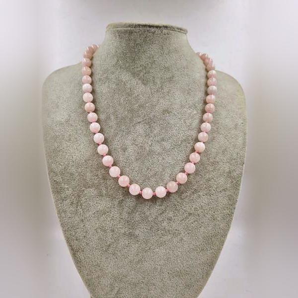 Pembe Kuvars Kolye 10mm/50cm Kolye